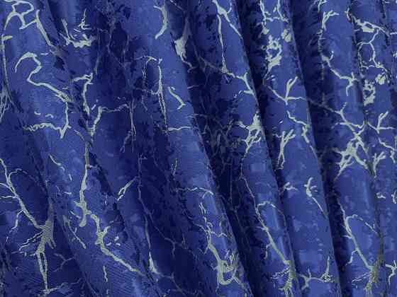 Комплект готових штор VR-Textil Льон мармур Royal Touch № 2003ш Синій 150х270 см 2 шт (33-0971) Київ