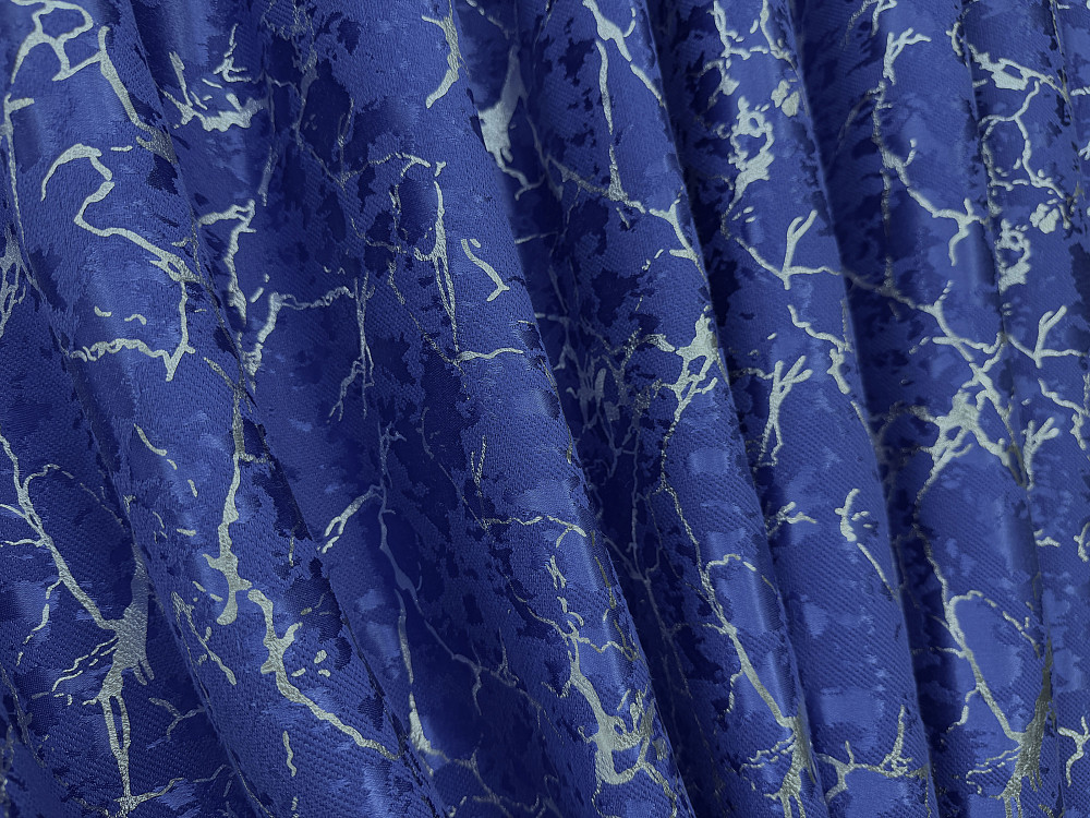 Комплект готових штор VR-Textil Льон мармур Royal Touch № 2003ш Синій 150х270 см 2 шт (33-0971) Київ - фото 6