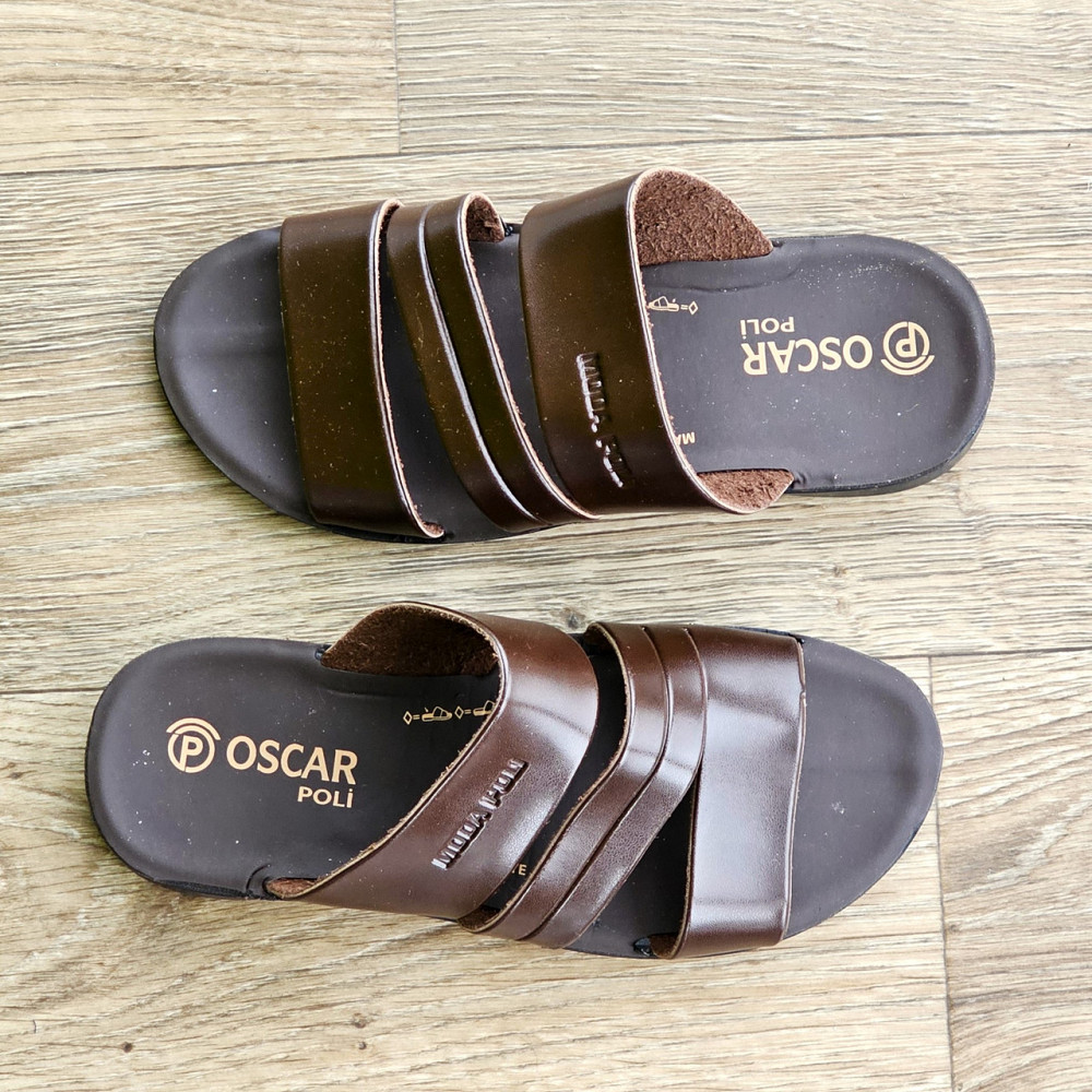 Мужские Шлёпанцы Тапочки Сланцы Коричневые Кожаные (размеры: 41,42,43,44,45) Днепр - изображение 9