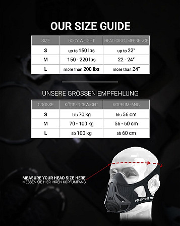Маска для тренування дихання Phantom Training Mask Carbon L Кам'янське - фото 10