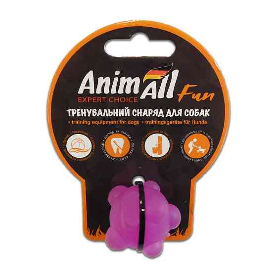 Іграшка AnimAll Fun куля молекула для собак малих порід та котів, фіолетова, 3 см Київ