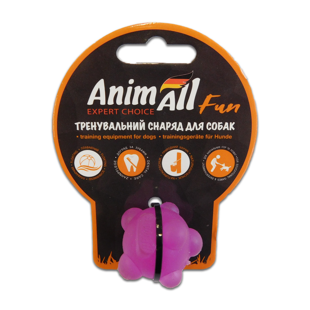 Іграшка AnimAll Fun куля молекула для собак малих порід та котів, фіолетова, 3 см Київ - фото 1