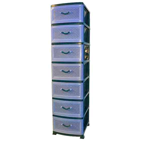 Комод пластиковий Efe Plastics 7 ящиків 153х46х38, сітка, сірий. Ефе пластик.. Одеса