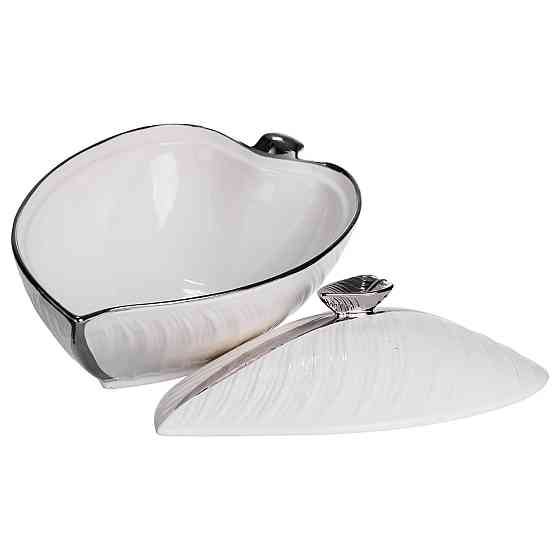 Фарфоровий супник з кришкою білий з сріблом 800 мл Київ