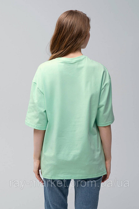Футболка оверсайз RAY OVERSIZE женская светло-зеленая (U0104W-Light green) Киев - изображение 4