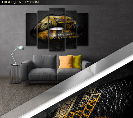 Модульна картина Губи Абстракція Art-276_5 ( 80х118см ) Київ