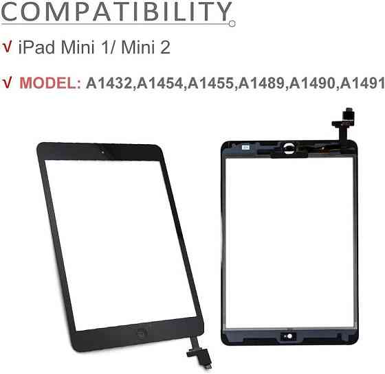 Замена экрана для iPad Mini 1/iPad Mini 2, блок сенсорного дисплея с дигитайзером сенсорного экрана, с кнопкой Home Киев