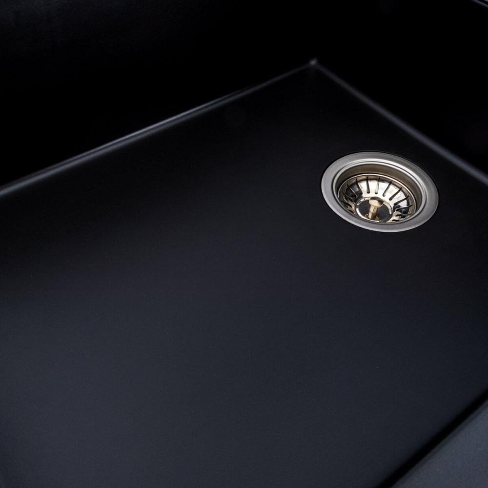 Гранітна мийка для кухні VALESO DIAMOND 8650 матова Чорний металік Коломыя - изображение 3