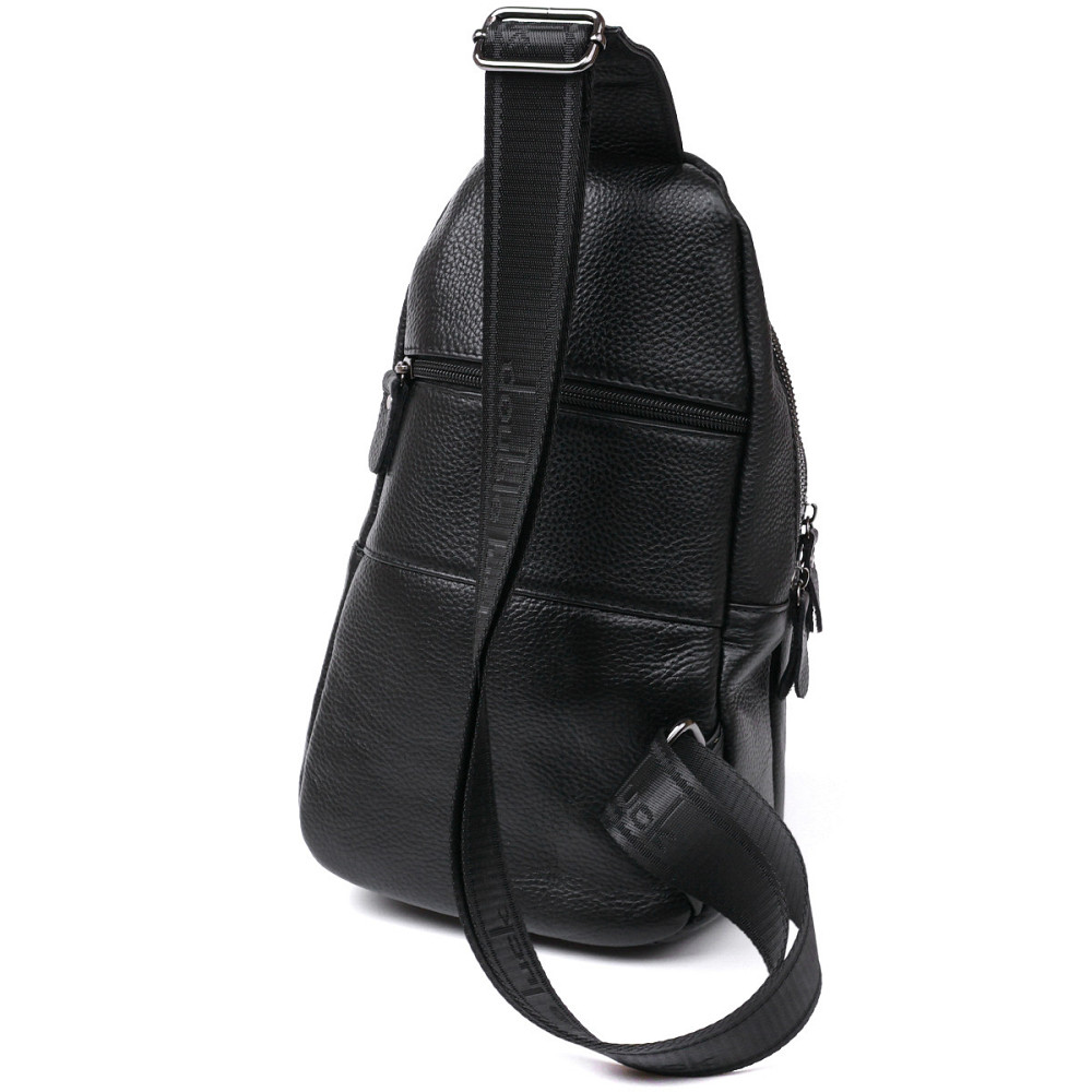 Компактная кожаная мужская сумка через плечо Vintage 20684 Черный Киев - изображение 9