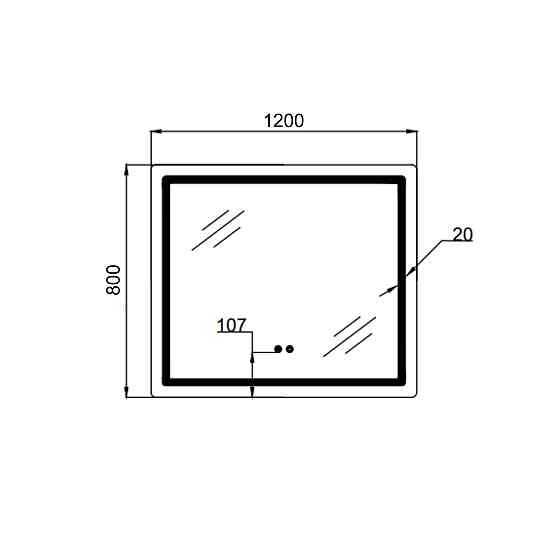 Дзеркало Qtap Mideya (MI1) 1200х800 з LED-підсвіткою Touch, з антизапотіванням, димером, інтенсивністю QT2078F12080 Київ