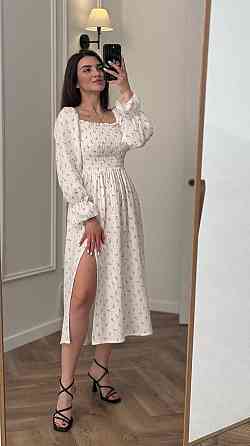 Жіноча сукня міді з відкритими плечима з мусліну Тюльпан XS/S Харків