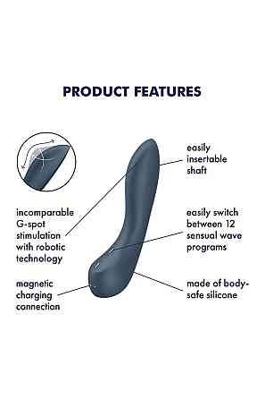 Вибратор с механизмом движения вверх и вниз Satisfyer G-Spot Wave 4 серый Sex Aura Киев