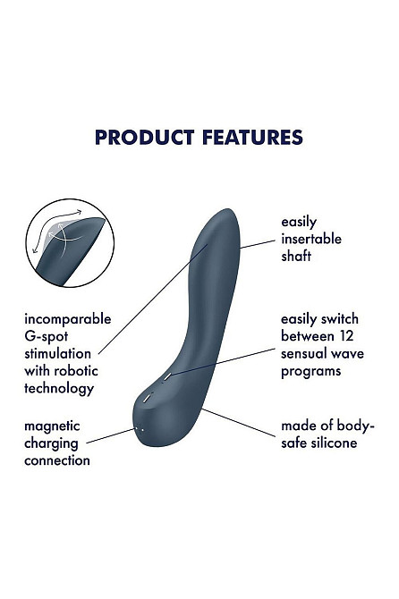 Вибратор с механизмом движения вверх и вниз Satisfyer G-Spot Wave 4 серый Sex Aura Киев - изображение 4