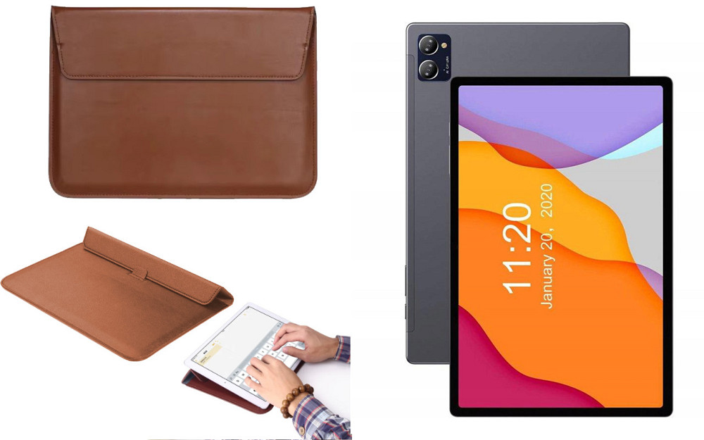 Чохол-конверт VitoCase для Chuwi HiPad X Pro, з функцією підставки для планшета Чорний Коричневий Київ - фото 1