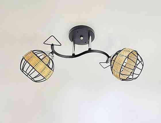 Стельова люстра на 2 плафони 91179A/2 чорний+хром Коломия