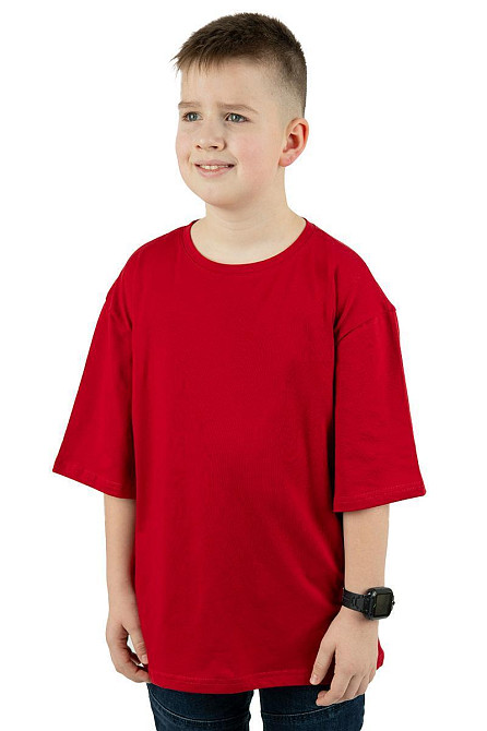 Футболка для мальчика оверсайз, бордовая х/б, топ 158 Киев - изображение 1