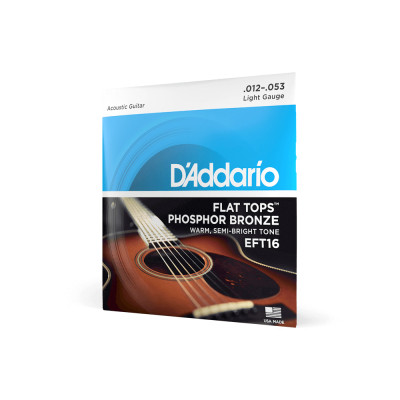 Струны для гитары D'Addario Flat Tops Phosphor Bronze Light (12-53) (EFT16) Винница - изображение 2