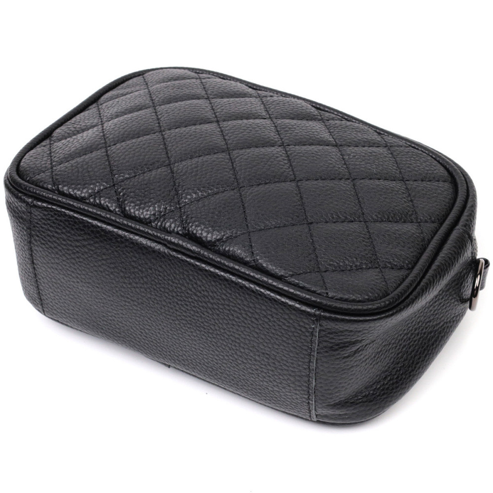 Классическая кожаная женская сумка через плечо на одно отделение Vintage 22387 Черная Киев - изображение 3