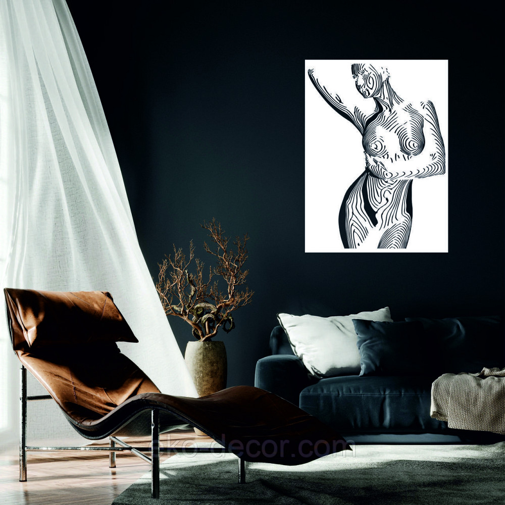 Декоративное настенное Панно «Женское тело», Декор на стену 50*37 см, Белый Киев - изображение 1