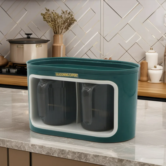 Настінний органайзер з двома чашами, банки для зберігання, модні банки для кухні, зелений колір Кам'янець-Подільський