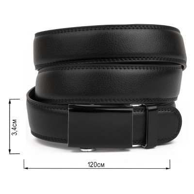 Ремень Vintage Мужской тонкий Черный (20312) Винница - изображение 3