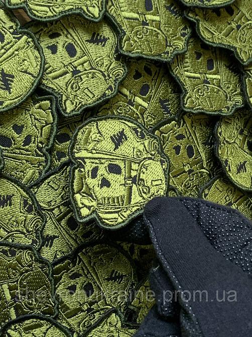 Шеврон Адамова голова (Форма контурная. На липучке) Размер 6x5.5см Киев - изображение 5