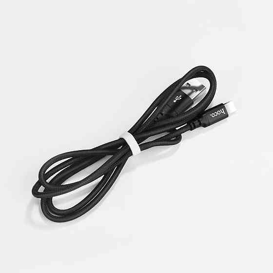 Кабель HOCO X14 USB to iP 2A, 1m, nylon, aluminum connectors, Black Киев