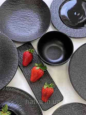 Тарілка брускетниця "Чорний обеліск" 29,5*10*1,7 см прямокутна кераміка для дому та ресторанів Київ