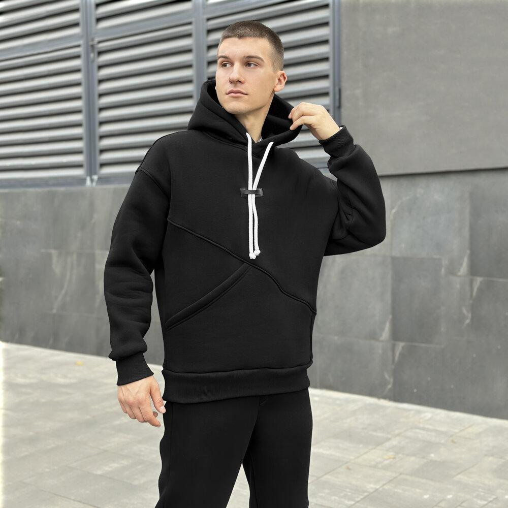 Чорний чоловічий спортивний костюм осінь/зима з капюшоном Pobedov Space Київ - фото 9