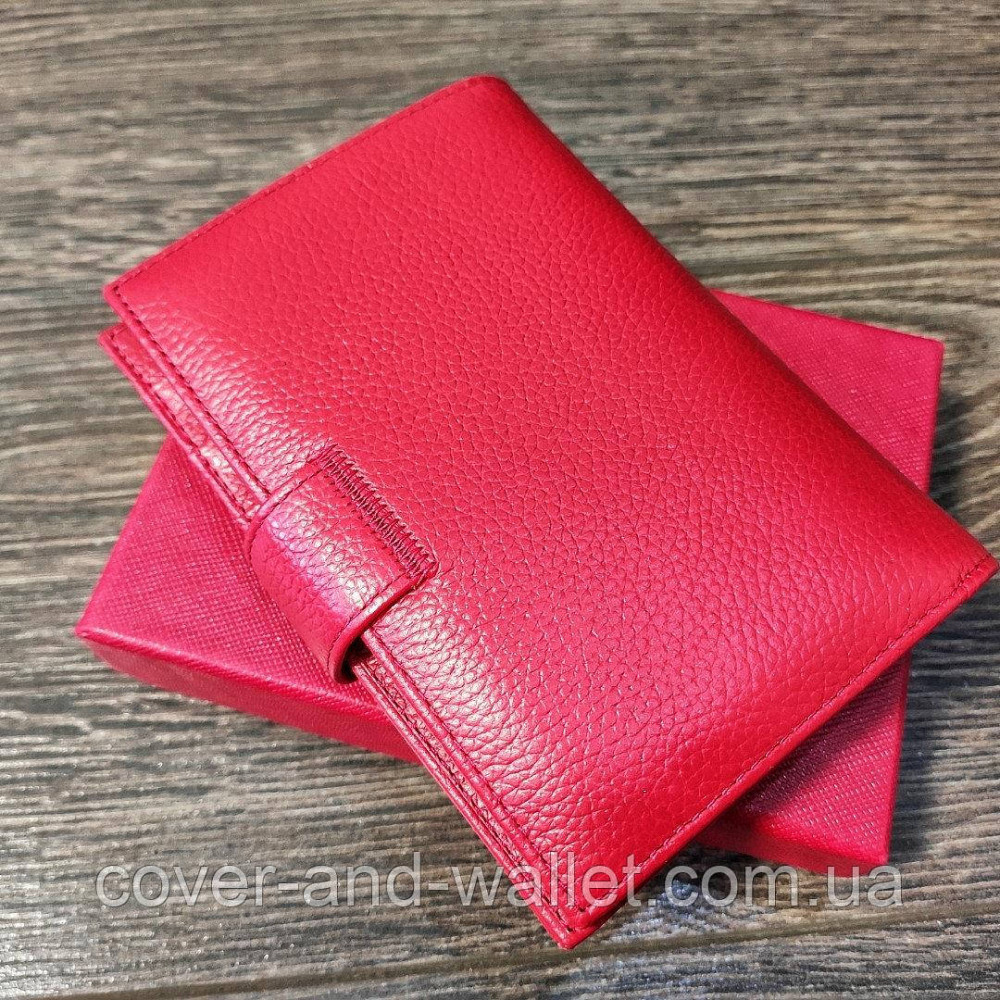 Шкіряний жіночий гаманець з відділенням для паспорта червоного кольору з бантом Salfeite Київ - фото 10