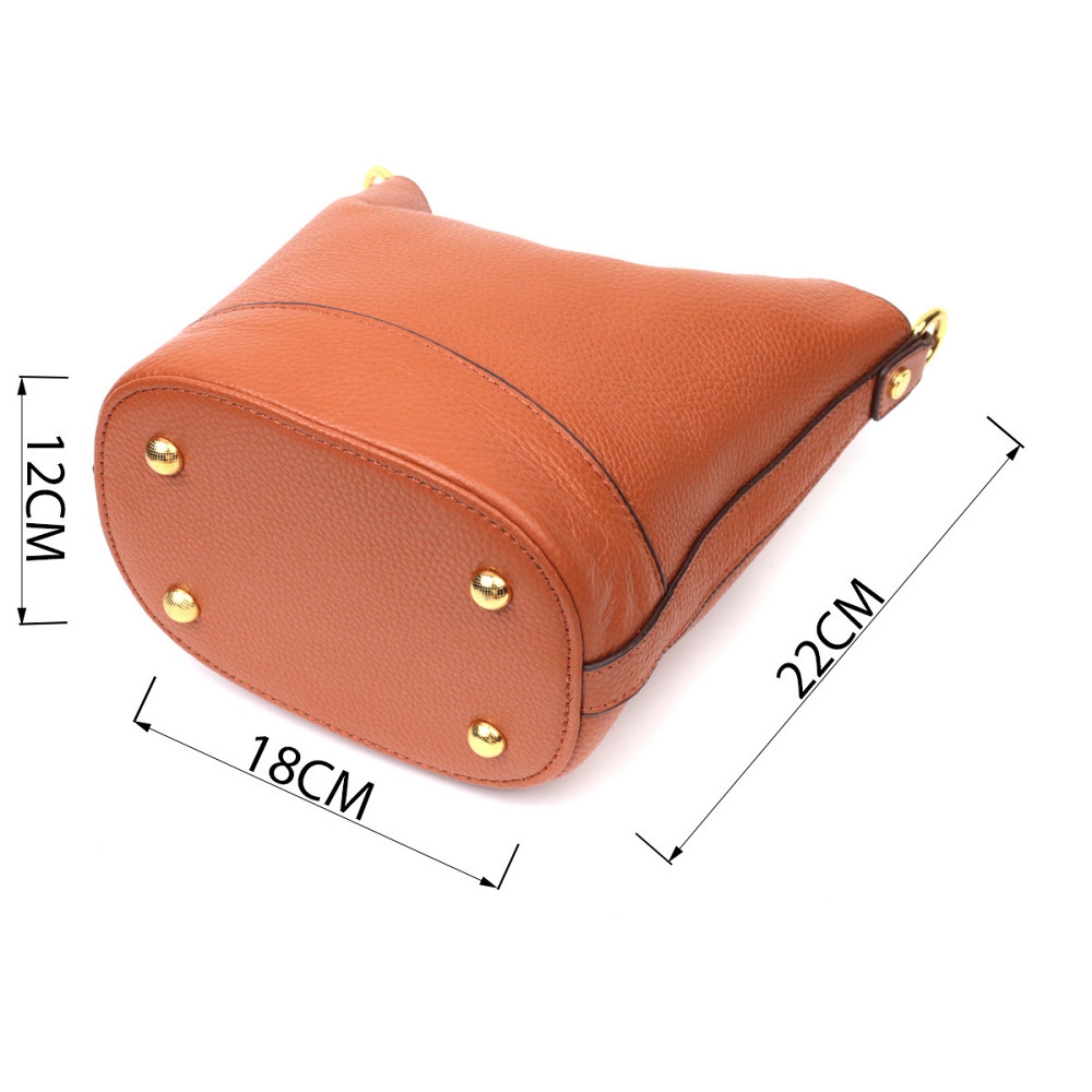 Невелика сумка жіноча з автономною косметичкою всередині з натуральної шкіри Vintage 22366 Коричнева Київ - фото 3