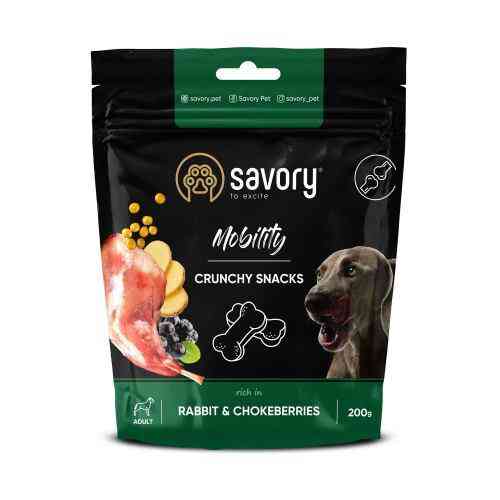 Хрустящие лакомства Savory для здоровья костей и суставов собак, кролик и черноплодная рябина, 200 г Киев