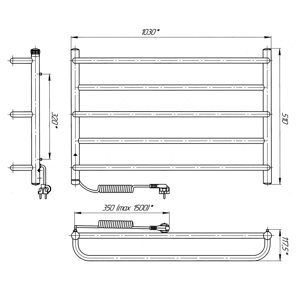 Электрический полотенцесушитель Laris Практик П5 1000Х500 Э Киев - изображение 6