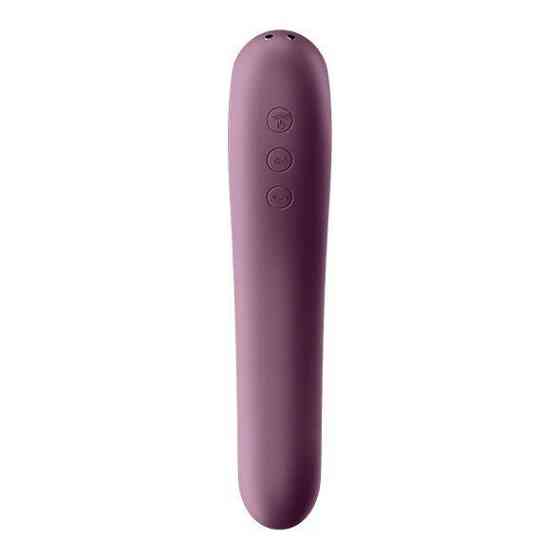 Вакуумный стимулятор с вибрацией Satisfyer Dual Kiss Wine Red Sex Aura Киев