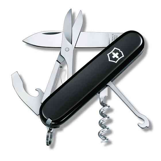 Нож Victorinox Compact 91 мм Чорний (1.3405.3) Винница
