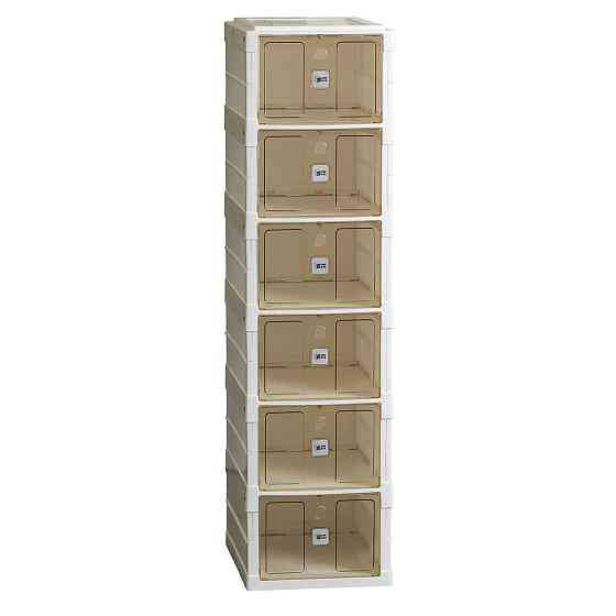 Happy Life Шафа для взуття портативна пластикова 33 х 26х 100 см на 6полиць Біла Коломия