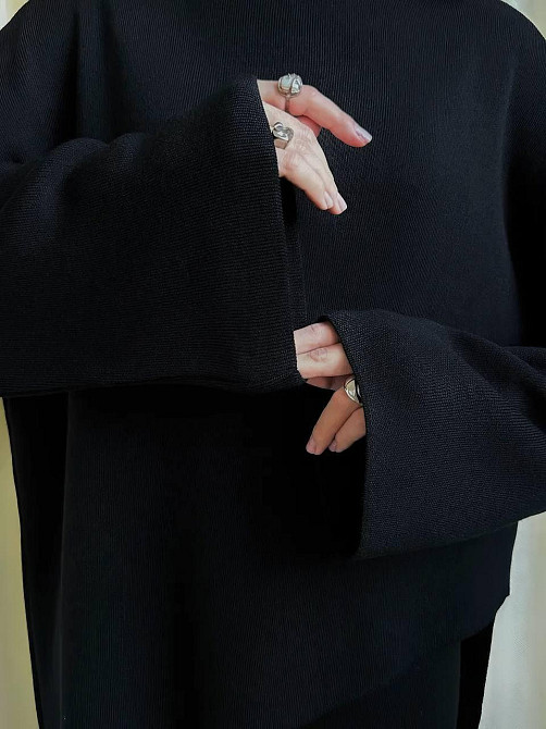 Женский теплый базовый костюм двойка из премиум ангоры Черный, 42 Одесса - изображение 3