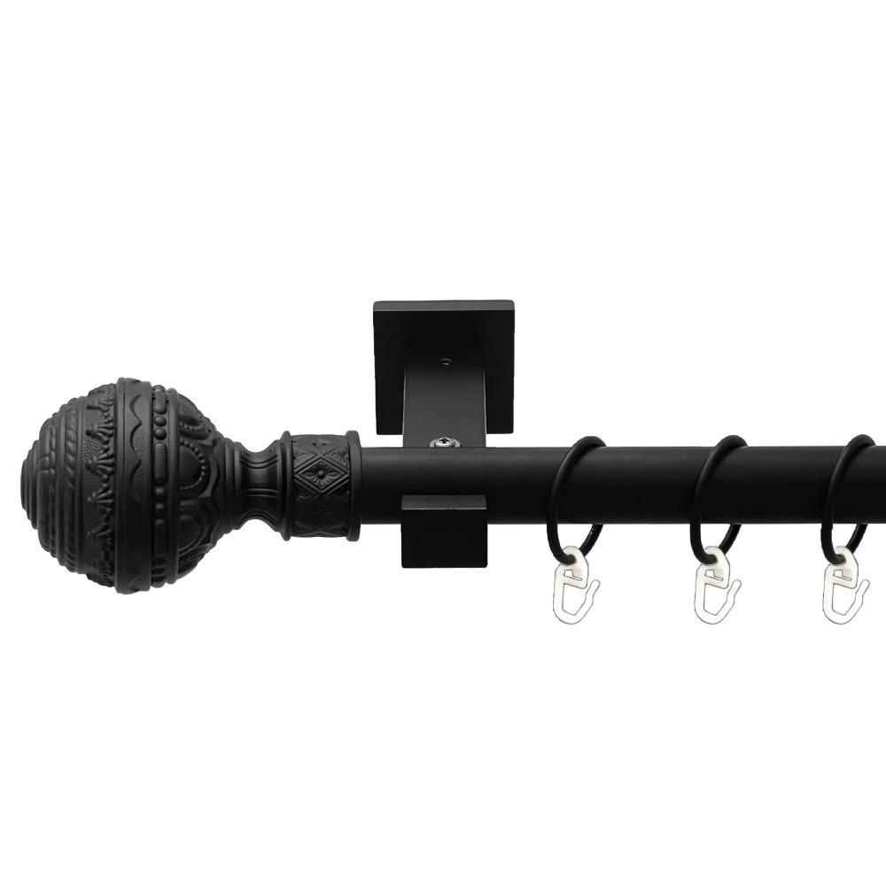 Карниз Orvit Арабеска металевий однорядний техно гладка труба кільце металеве Чорний Оксамит 25 мм 200 см Львов - изображение 1