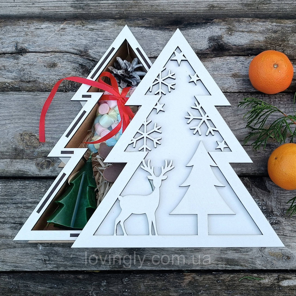 Подарунковий новорічний набір у святковій коробці "Ялинка" Ірпінь - фото 3