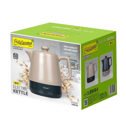 Електрочайник 1,0л 1000W кераміка бежевий MR-071-BEIGE Maestro Житомир