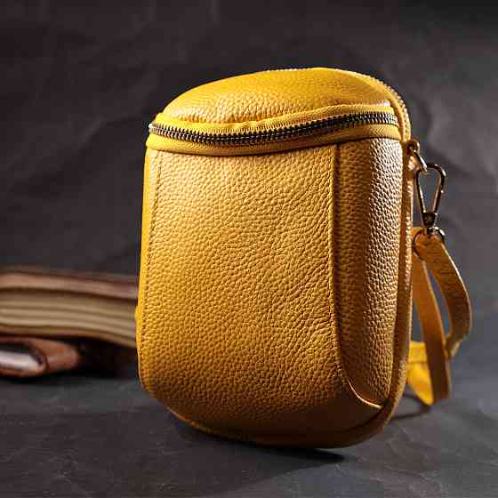 Оригінальна сумка для жінок з м'якої натуральної шкіри Жовтий (Vintage) Київ