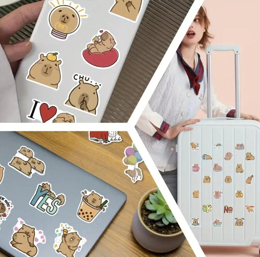 Наклейки с капибарой, наклейки, водонепроницаемые наклейки для ноутбука, телефона, набор 50 шт. Киев - изображение 5