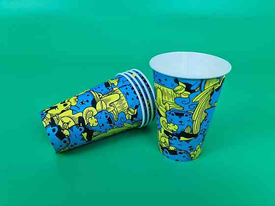 Стаканы бумажные одноразовые 340 мл Котики  (50 шт) Харьков