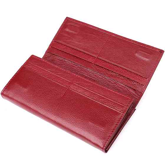 Елегантний гаманець для жінок з монетницею із натуральної шкіри ST Leather 23107 Бордовий Київ