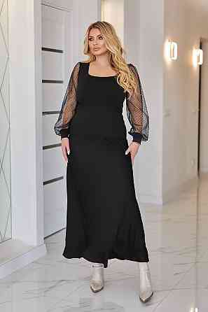 Жіноча кофтинка батал з декольте і пишними рукавами  із ніжної сіточки в горошек мікродайвінг Одеса