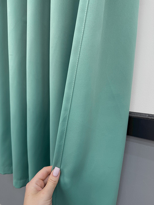 Комплект коротких штор VR-Textil Блэкаут Midnight № 1229ш Бирюзовый 130х170 см 2 шт (35-0454) Киев - изображение 6
