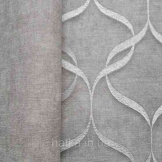 Шпалери вінілові на флізелін Zambaiti C88106 ABITAT стрічки світло сірі металеві срібні Київ