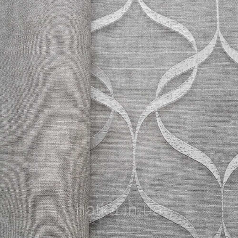 Шпалери вінілові на флізелін Zambaiti C88106 ABITAT стрічки світло сірі металеві срібні Київ - фото 1