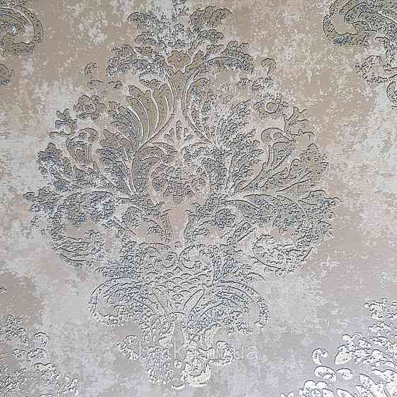 Шпалери флізелінові еко Galerie Metallic FX 0,53Х10 англійські вензель золотом структурних на коричневому тлі Київ