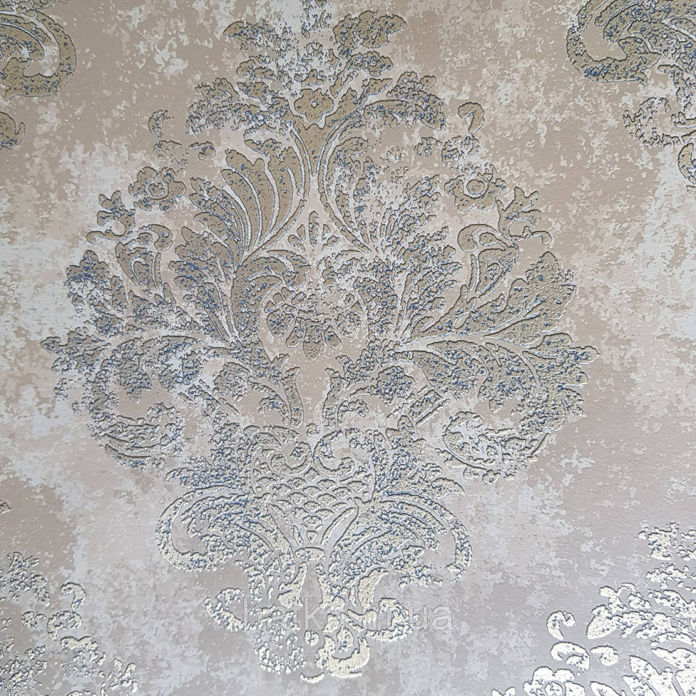 Шпалери флізелінові еко Galerie Metallic FX 0,53Х10 англійські вензель золотом структурних на коричневому тлі Київ - фото 3